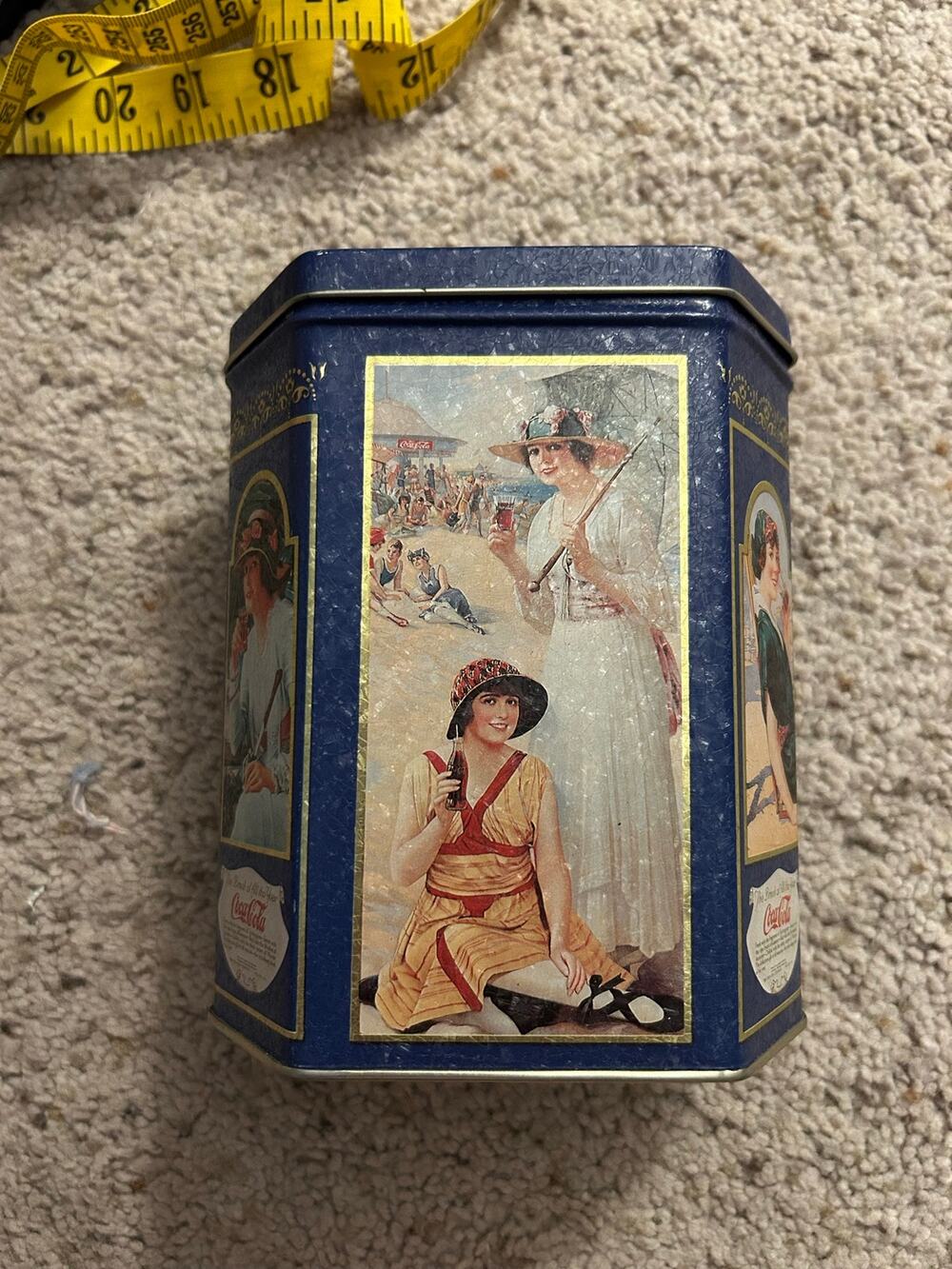 Vintage Coca-Cola Blue Advertising Tin Drink of All the Year Victorian Ladies